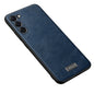 Pour Samsung Galaxy S24+ 5G SULADA Coque de téléphone en cuir hybride TPU antichoc faite à la main (bleue)