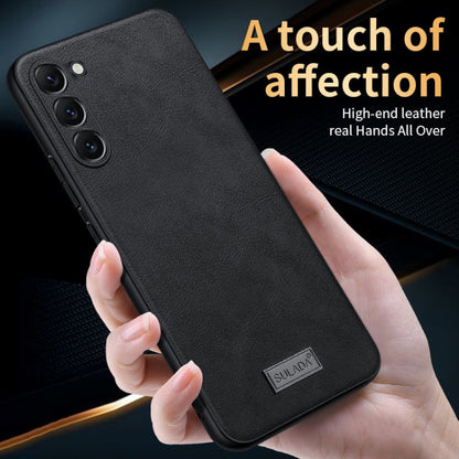 For Samsung Galaxy S24+ 5G SULADA Shockproof TPU Hybrid Handmade Leather Phone Case(Red)