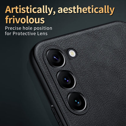 Pour Samsung Galaxy S24 Ultra 5G SULADA Étui de téléphone en cuir hybride TPU antichoc fait à la main (noir)