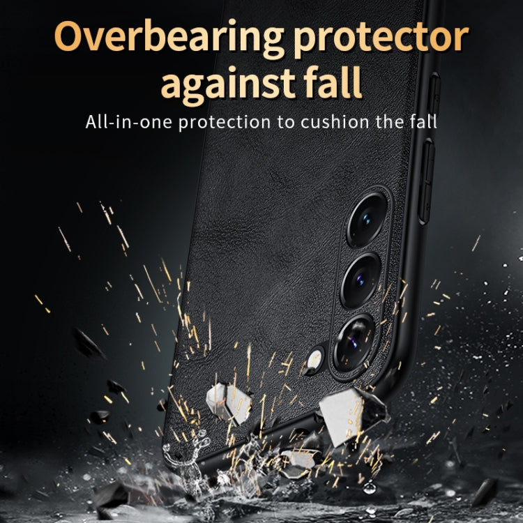 For Samsung Galaxy S23+ 5G SULADA Shockproof TPU Hybrid Handmade Leather Phone Case(Green)