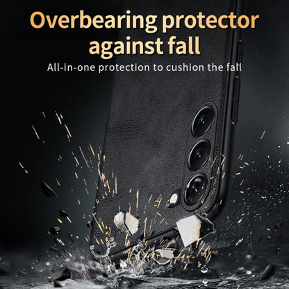 For Samsung Galaxy S24 5G SULADA Shockproof TPU Hybrid Handmade Leather Phone Case(Orange)