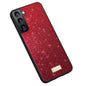 For Samsung Galaxy S24+ 5G SULADA Glittery TPU Hybrid Handmade Leather Phone Case(Red)