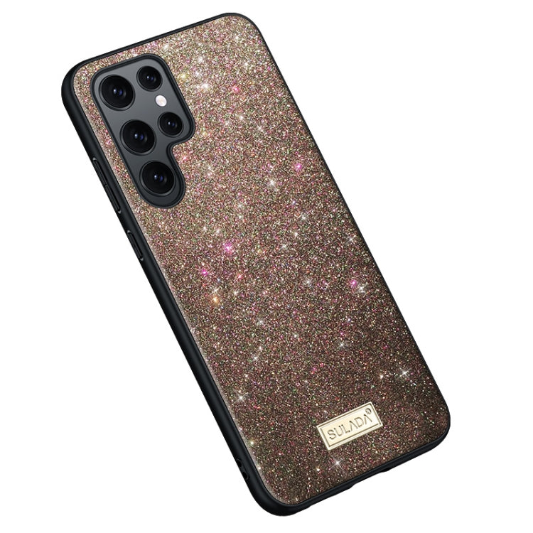 Pour Samsung Galaxy S25 Ultra 5G SULADA Glittery TPU Hybride Fait Main Cuir Coque de Téléphone (Coloré)