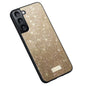 Pour Samsung Galaxy S25+ 5G SULADA Coque de Téléphone en Cuir Fait Main Hybride TPU Pailleté (Doré)