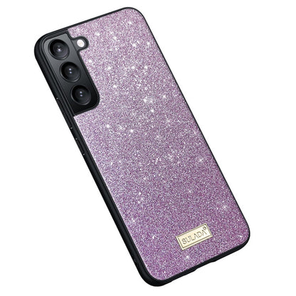 For Samsung Galaxy S25 5G SULADA Glittery TPU Hybrid Handmade Leather Phone Case(Purple)
