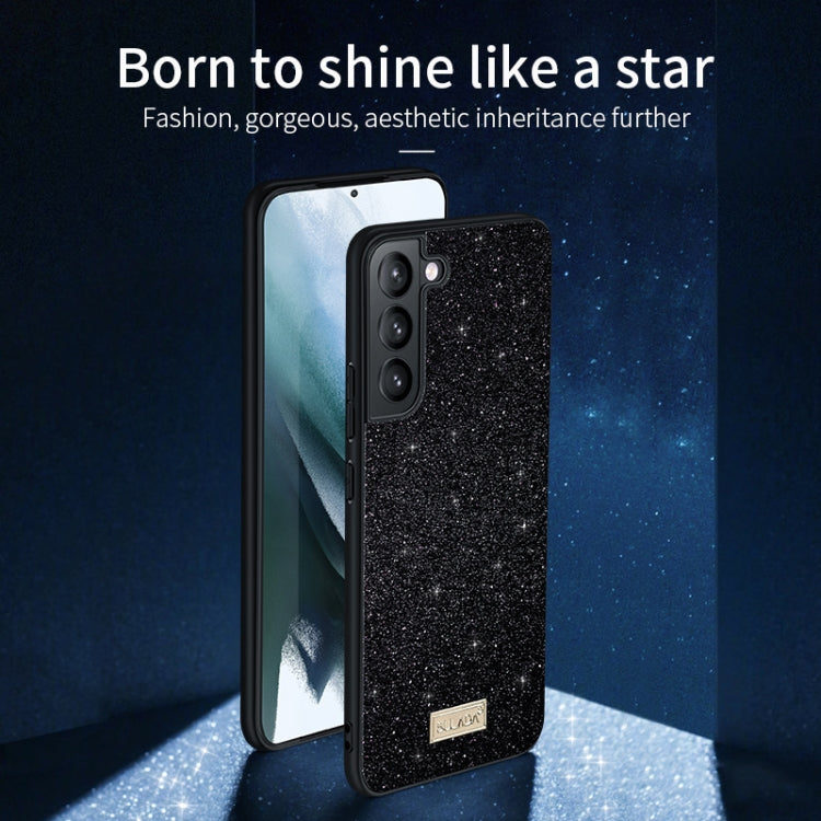 For Samsung Galaxy S24 5G SULADA Glittery TPU Hybrid Handmade Leather Phone Case(Gold)