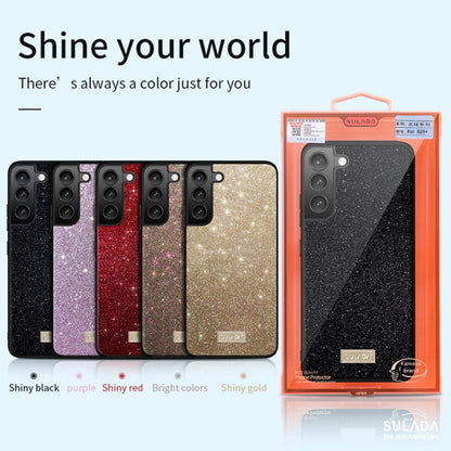 For Samsung Galaxy S24+ 5G SULADA Glittery TPU Hybrid Handmade Leather Phone Case(Colorful)