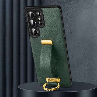 For Samsung Galaxy S25 Ultra 5G SULADA PC Hybrid Leather Texture Skin Feel Shockproof Phone Case(Green)