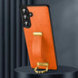 For Samsung Galaxy S25+ 5G SULADA PC Hybrid Leather Texture Skin Feel Shockproof Phone Case(Orange)