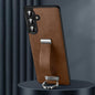 For Samsung Galaxy S25 5G SULADA PC Hybrid Leather Texture Skin Feel Shockproof Phone Case(Brown)