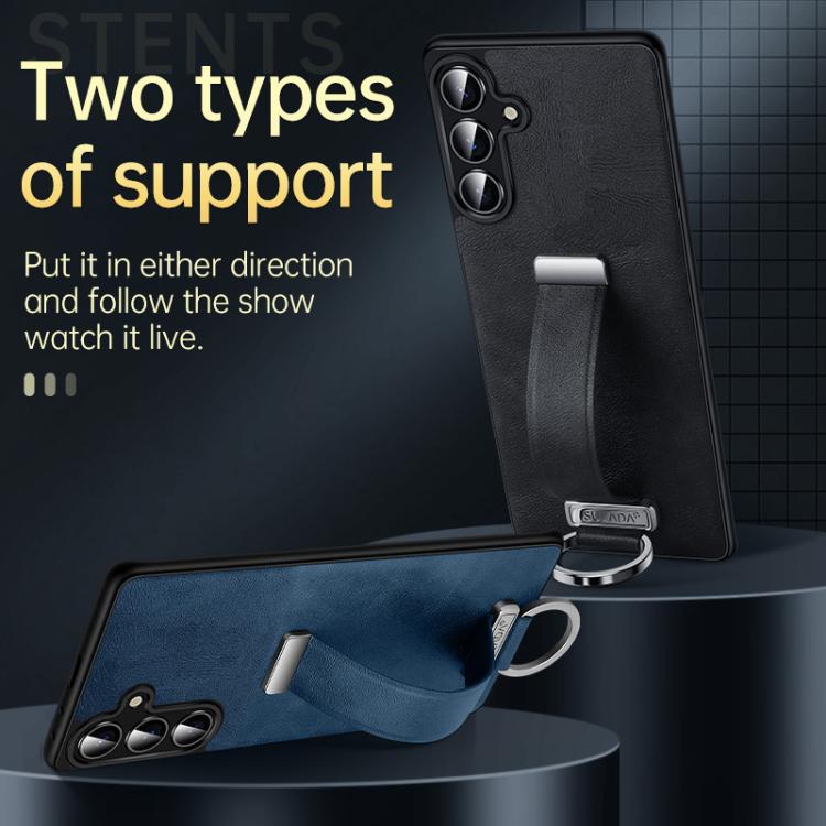 For Samsung Galaxy S25+ 5G SULADA PC Hybrid Leather Texture Skin Feel Shockproof Phone Case(Brown)