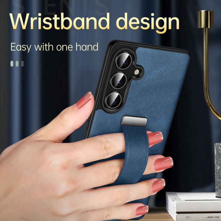 For Samsung Galaxy S25+ 5G SULADA PC Hybrid Leather Texture Skin Feel Shockproof Phone Case(Black)