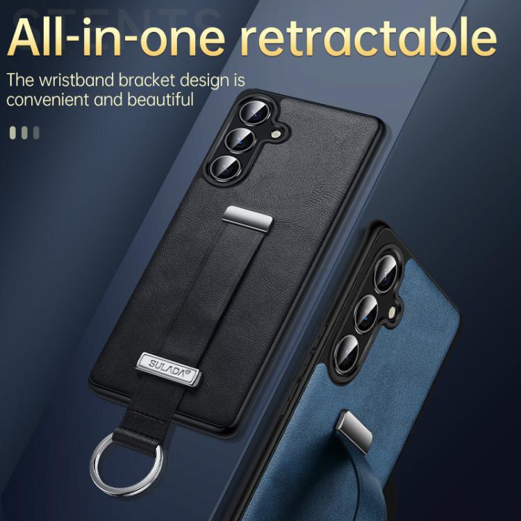 For Samsung Galaxy S24 5G SULADA PC Hybrid Leather Texture Skin Feel Shockproof Phone Case(Green)