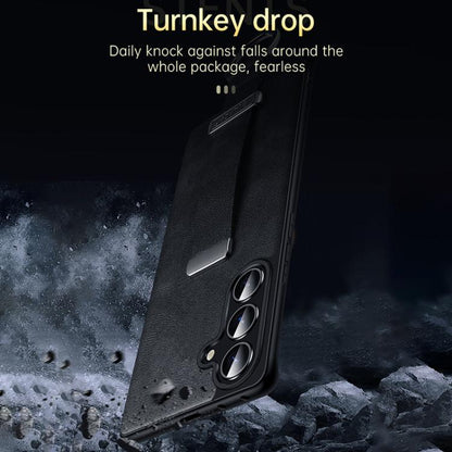 For Samsung Galaxy S25 Ultra 5G SULADA PC Hybrid Leather Texture Skin Feel Shockproof Phone Case(Green)