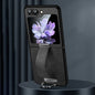 For Samsung Galaxy Flip5 SULADA PC Hybrid Leather Texture Skin Feel Shockproof Phone Case(Black)