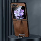 For Samsung Galaxy Z Flip7 FE / Flip6 SULADA PC Hybrid Leather Texture Skin Feel Shockproof Phone Case(Brown)