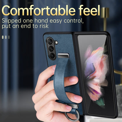 Pour Samsung Galaxy Flip5 SULADA PC Coque de téléphone antichoc en cuir hybride (vert)