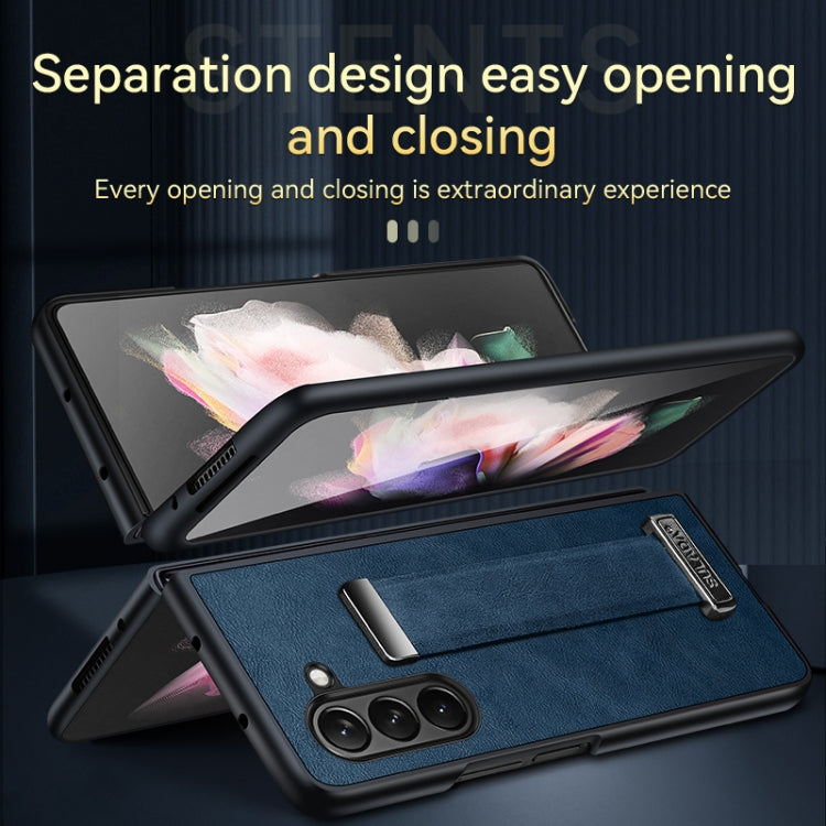 Pour Samsung Galaxy Flip5 SULADA PC Coque de téléphone antichoc en cuir hybride (vert)