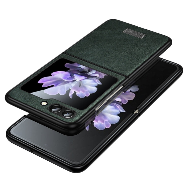 For Samsung Galaxy Z Flip6 / Flip7 FE SULADA Shockproof TPU + Handmade Leather Phone Case(Green)