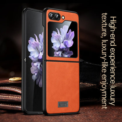 For Samsung Galaxy Z Flip6 / Flip7 FE SULADA Shockproof TPU + Handmade Leather Phone Case(Green)