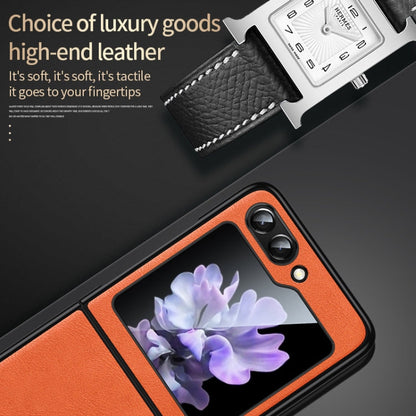 For Samsung Galaxy Z Flip6 / Flip7 FE SULADA Shockproof TPU + Handmade Leather Phone Case(Blue)
