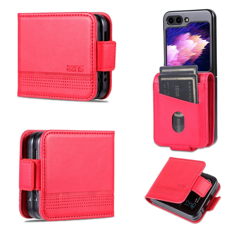 For Samsung Galaxy Z Flip7 FE / Flip6 AZNS Magnetic Calf Texture Flip Leather Phone Case(Red)