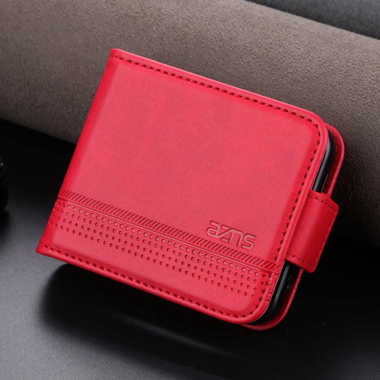 For Samsung Galaxy Z Flip7 FE / Flip6 AZNS Magnetic Calf Texture Flip Leather Phone Case(Red)