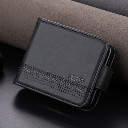 For Samsung Galaxy Z Flip7 FE / Flip6 AZNS Magnetic Calf Texture Flip Leather Phone Case(Black)