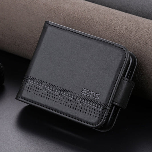 For Samsung Galaxy Z Flip7 FE / Flip6 AZNS Magnetic Calf Texture Flip Leather Phone Case(Black)