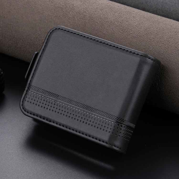 For Samsung Galaxy Z Flip7 FE / Flip6 AZNS Magnetic Calf Texture Flip Leather Phone Case(Black)