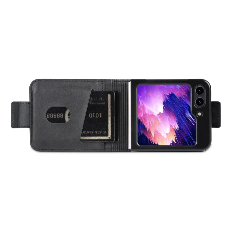 For Samsung Galaxy Z Flip7 FE / Flip6 AZNS Magnetic Calf Texture Flip Leather Phone Case(Black)