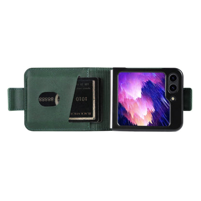 For Samsung Galaxy Z Flip7 FE / Flip6 AZNS Magnetic Calf Texture Flip Leather Phone Case(Dark Green)
