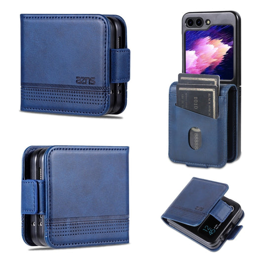 For Samsung Galaxy Z Flip7 FE / Flip6 AZNS Magnetic Calf Texture Flip Leather Phone Case(Dark Blue)