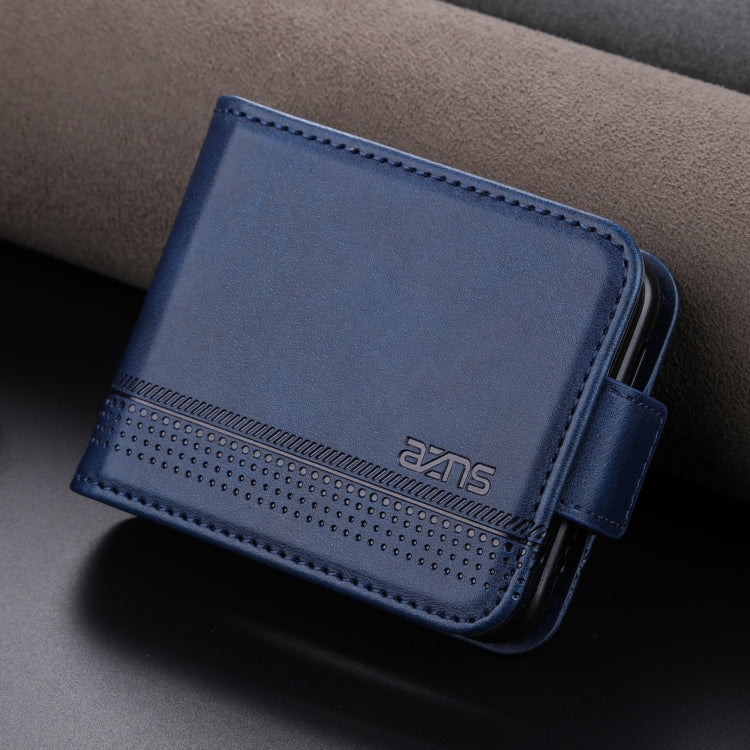 For Samsung Galaxy Z Flip7 FE / Flip6 AZNS Magnetic Calf Texture Flip Leather Phone Case(Dark Blue)