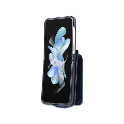 For Samsung Galaxy Z Flip7 FE / Flip6 AZNS Magnetic Calf Texture Flip Leather Phone Case(Dark Blue)