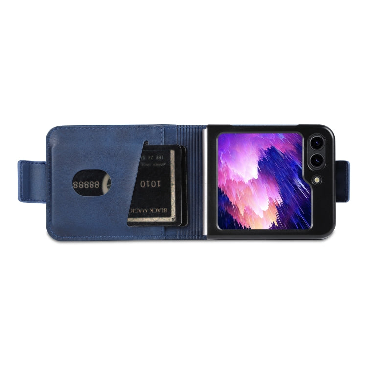 For Samsung Galaxy Z Flip7 FE / Flip6 AZNS Magnetic Calf Texture Flip Leather Phone Case(Dark Blue)