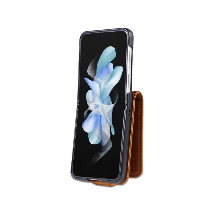 For Samsung Galaxy Z Flip7 FE / Flip6 AZNS Magnetic Calf Texture Flip Leather Phone Case(Light Brown)