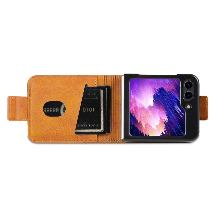 For Samsung Galaxy Z Flip7 FE / Flip6 AZNS Magnetic Calf Texture Flip Leather Phone Case(Light Brown)
