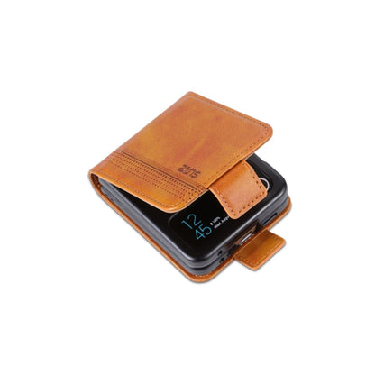 For Samsung Galaxy Z Flip7 FE / Flip6 AZNS Magnetic Calf Texture Flip Leather Phone Case(Light Brown)