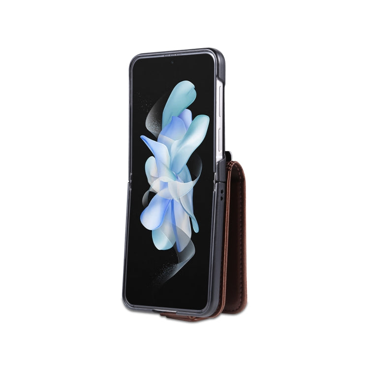 For Samsung Galaxy Z Flip7 FE / Flip6 AZNS Magnetic Calf Texture Flip Leather Phone Case(Dark Brown)