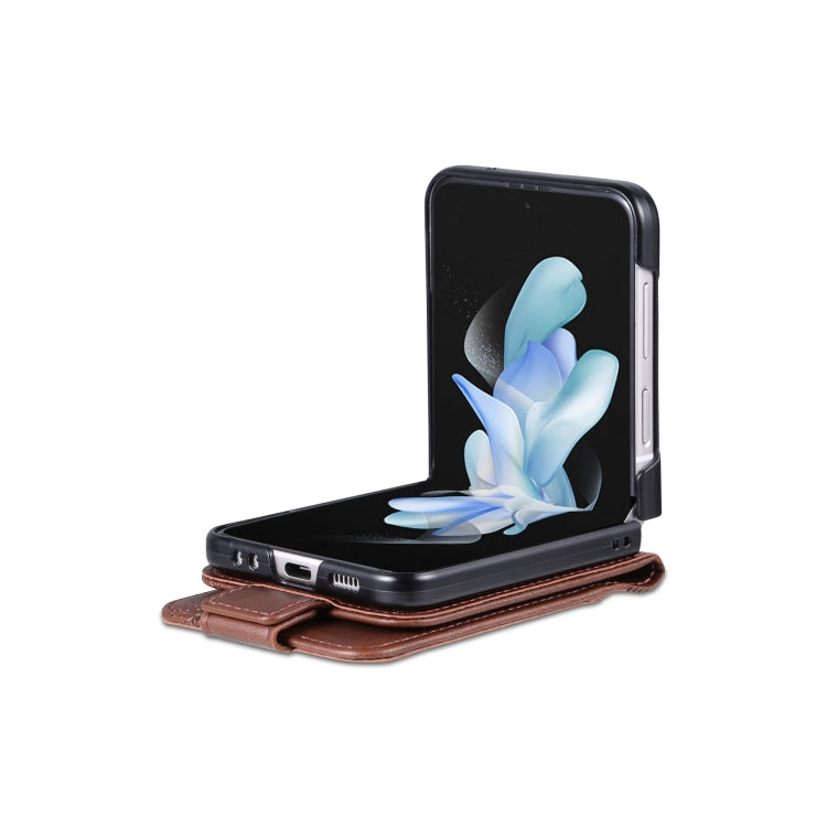 For Samsung Galaxy Z Flip7 FE / Flip6 AZNS Magnetic Calf Texture Flip Leather Phone Case(Dark Brown)