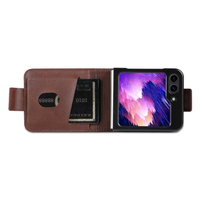 For Samsung Galaxy Z Flip7 FE / Flip6 AZNS Magnetic Calf Texture Flip Leather Phone Case(Dark Brown)