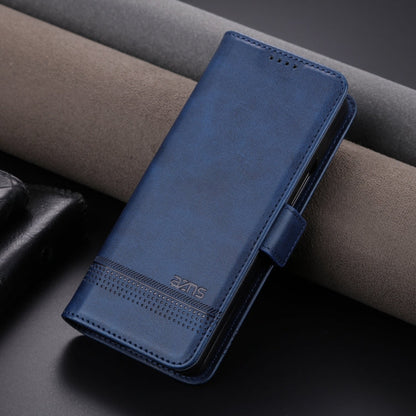 For Samsung Galaxy Z Fold6 5G AZNS Magnetic Calf Texture Flip Leather Phone Case(Dark Blue)