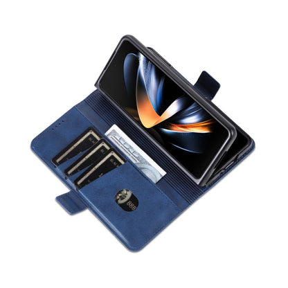 For Samsung Galaxy Z Fold6 5G AZNS Magnetic Calf Texture Flip Leather Phone Case(Dark Blue)
