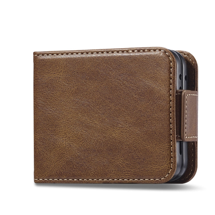 For Samsung Galaxy Z Flip6 / Flip7 FE LC.IMEEKE RFID Anti-theft Leather Phone Case(Brown)