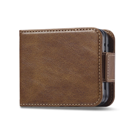 For Samsung Galaxy Z Flip6 / Flip7 FE LC.IMEEKE RFID Anti-theft Leather Phone Case(Brown)