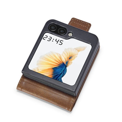 For Samsung Galaxy Z Flip6 / Flip7 FE LC.IMEEKE RFID Anti-theft Leather Phone Case(Brown)
