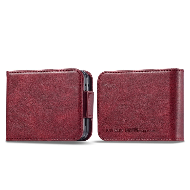 For Samsung Galaxy Z Flip6 / Flip7 FE LC.IMEEKE RFID Anti-theft Leather Phone Case(Red)