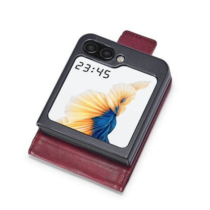 For Samsung Galaxy Z Flip6 / Flip7 FE LC.IMEEKE RFID Anti-theft Leather Phone Case(Red)