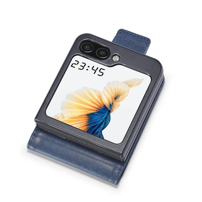 For Samsung Galaxy Z Flip6 / Flip7 FE LC.IMEEKE RFID Anti-theft Leather Phone Case(Blue)